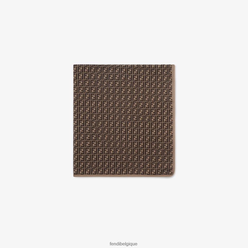 accessoires Fendi couverture en tricot de coton et cachemire avec logo ff mode enfants 8X8J2J2789 Fendi Belgique