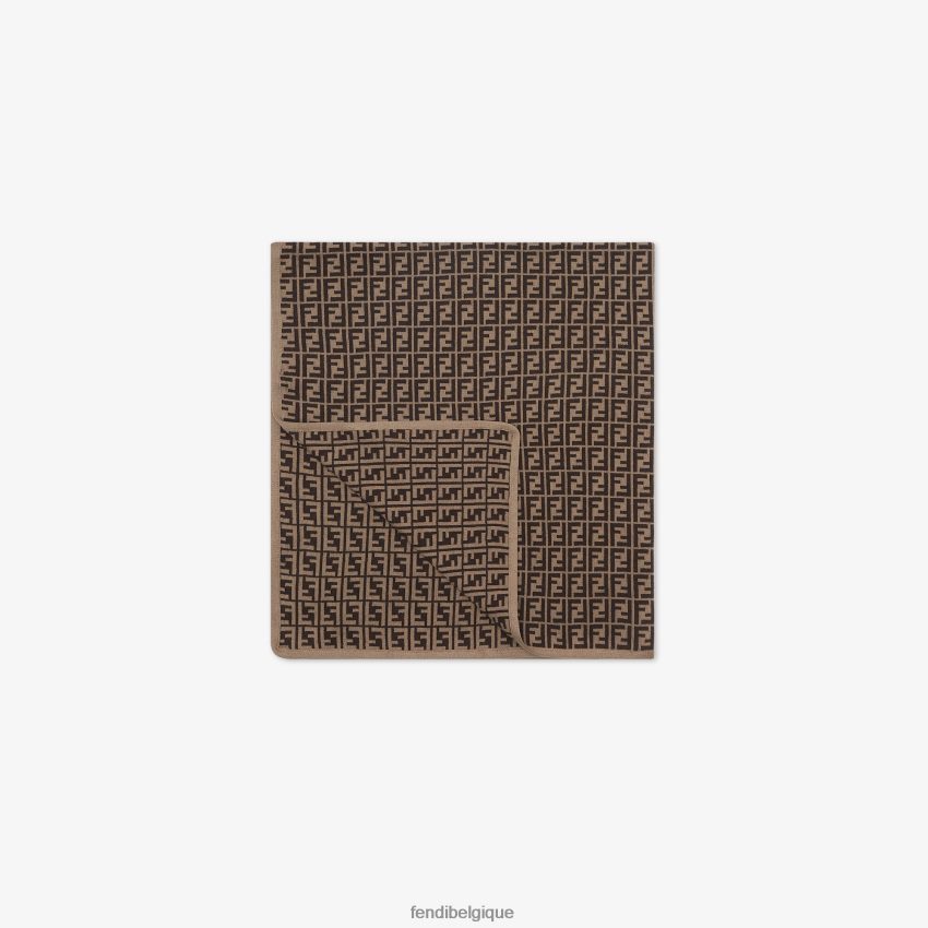 accessoires Fendi couverture en tricot de coton et cachemire avec logo ff mode enfants 8X8J2J2789 Fendi Belgique