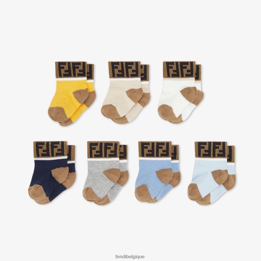 accessoires Fendi lot de chaussettes bébé multicoton mode enfants 8X8J2J2841 Fendi Lunette De Soleil
