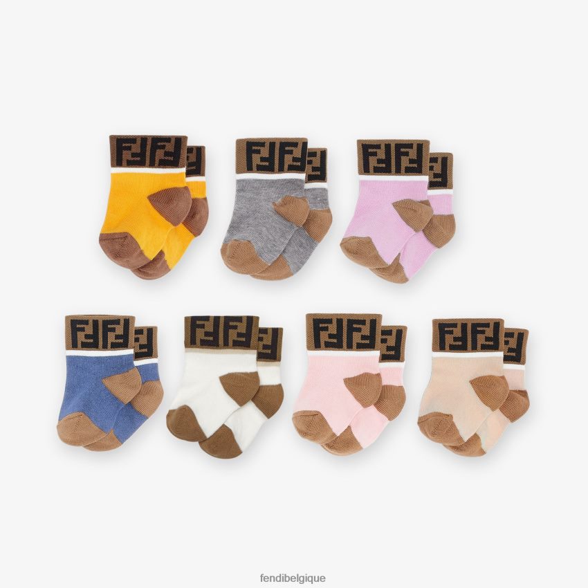 accessoires Fendi lot de chaussettes bébé multicoton mode enfants 8X8J2J2842 Fendi Sac