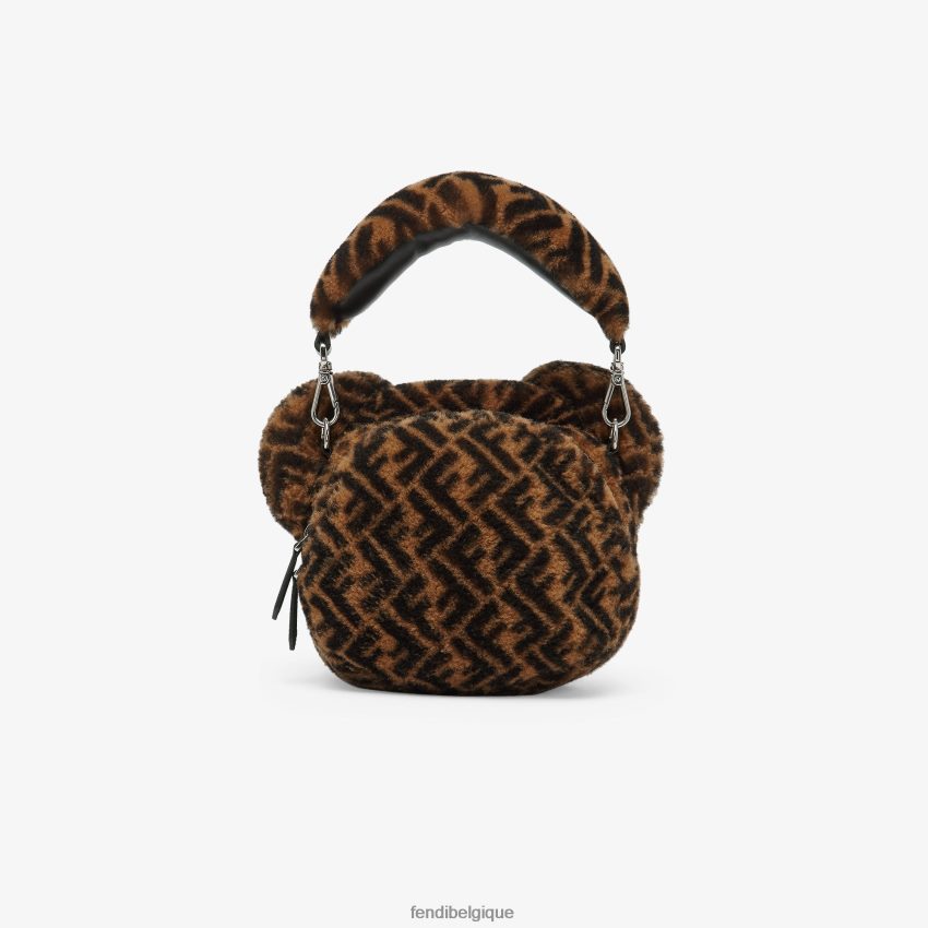 accessoires Fendi sac ourson en peau lainée ff multicolore enfants 8X8J2J2891 Fendi Belgique