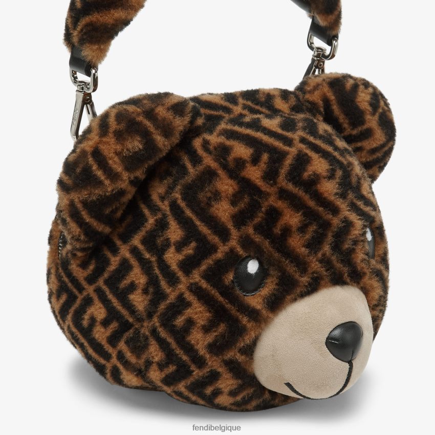 accessoires Fendi sac ourson en peau lainée ff multicolore enfants 8X8J2J2891 Fendi Belgique