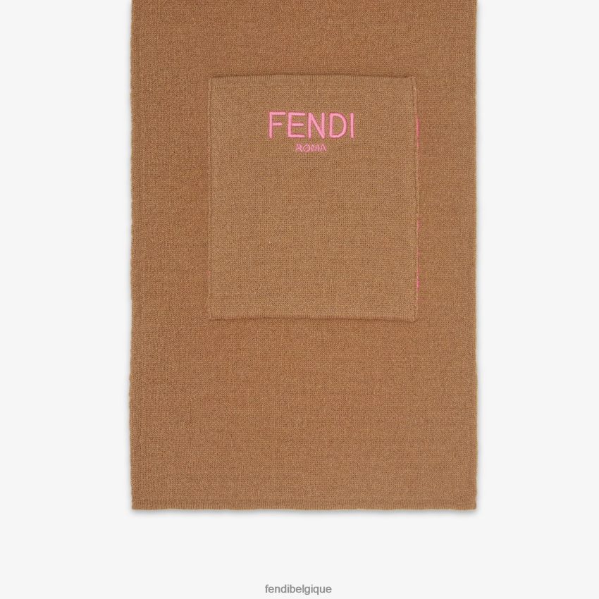 accessoires Fendi écharpe junior réversible en maille fuchsia multicolore enfants 8X8J2J2853 Fendi Lunette De Soleil