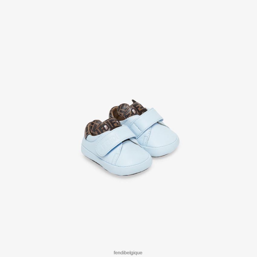 chaussures Fendi chaussures nouveau-né en cuir bleu clair enfants 8X8J2J2803 Fendi Sac