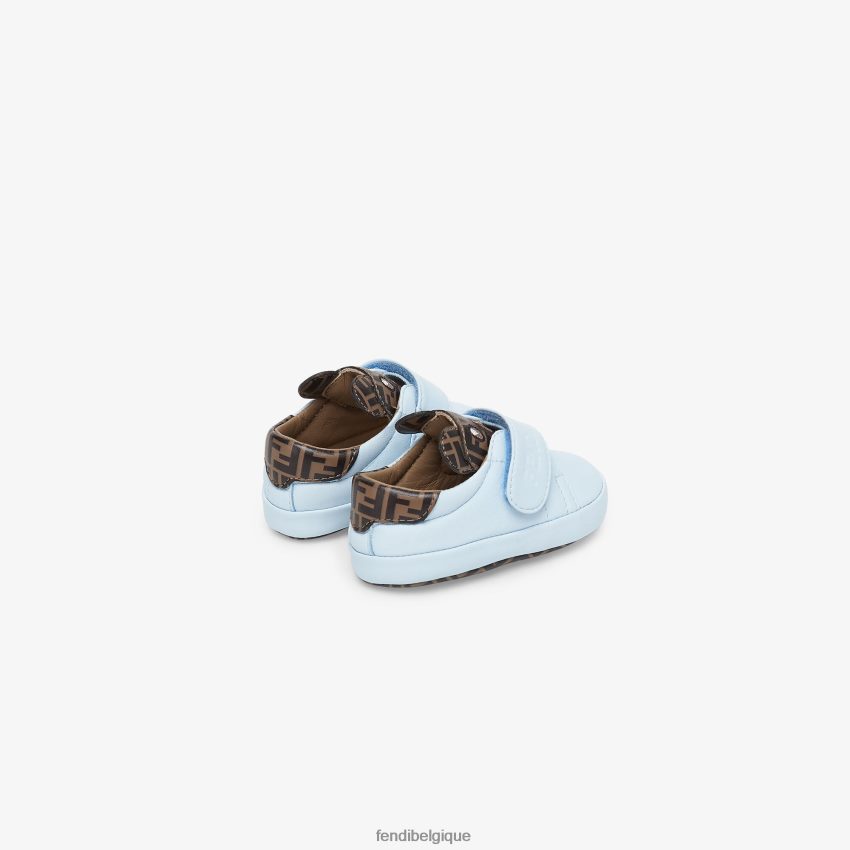 chaussures Fendi chaussures nouveau-né en cuir bleu clair enfants 8X8J2J2803 Fendi Sac