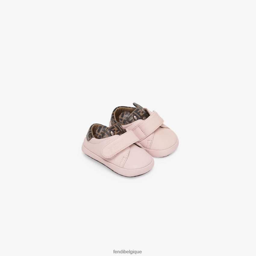 chaussures Fendi chaussures nouveau-né en cuir rose enfants 8X8J2J2804 Fendi Belgique