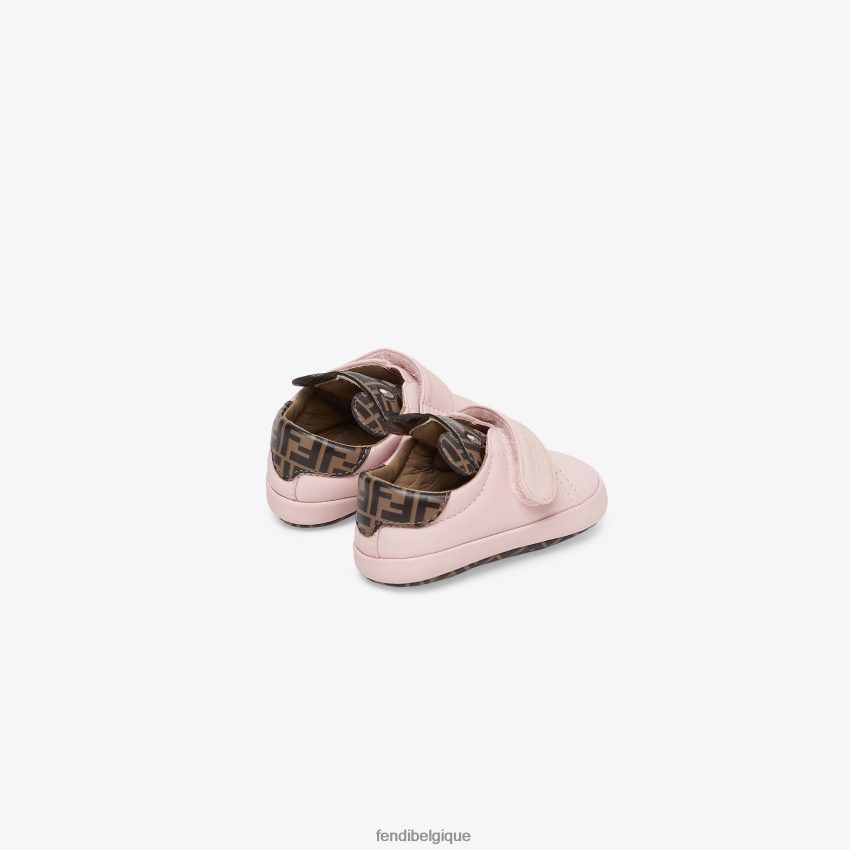 chaussures Fendi chaussures nouveau-né en cuir rose enfants 8X8J2J2804 Fendi Belgique