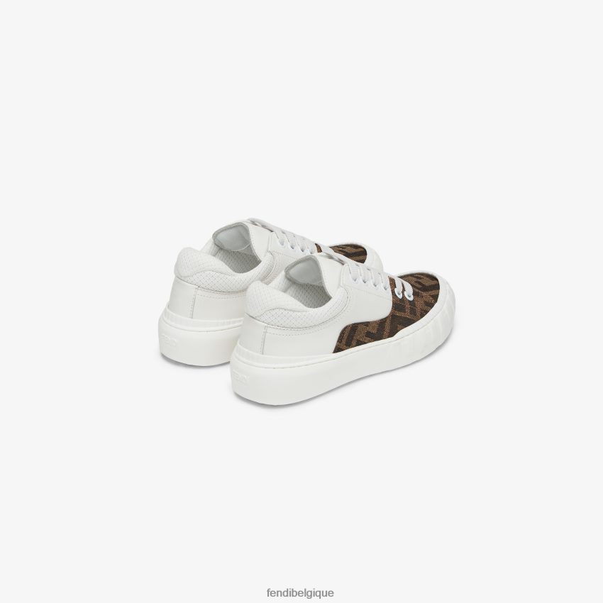 chaussures Fendi baskets junior en cuir et tissu avec logo mode enfants 8X8J2J2941 Fendi Sac
