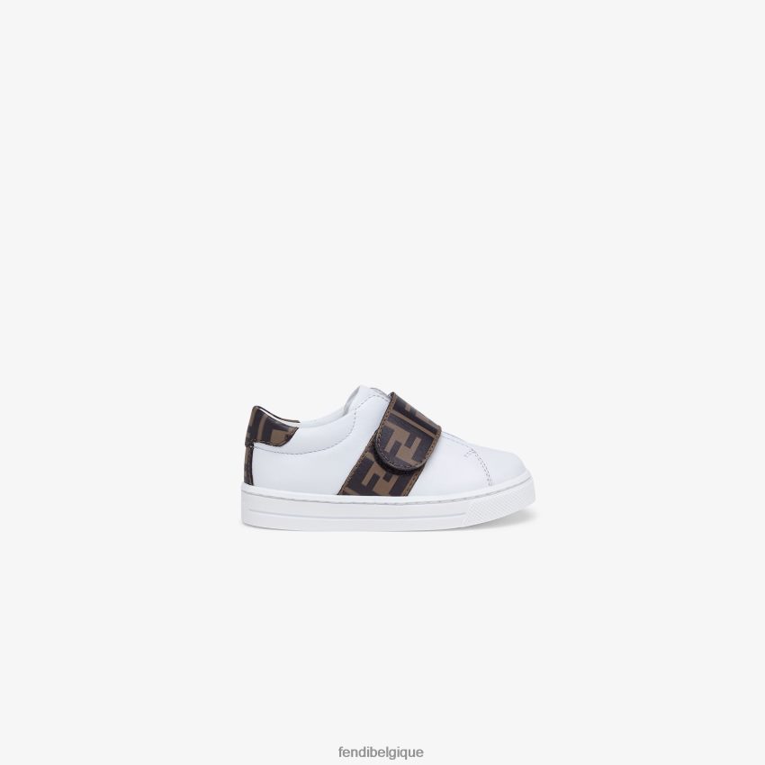 chaussures Fendi baskets junior unisexes en cuir nappa blanc enfants 8X8J2J2952 Fendi Lunette De Soleil