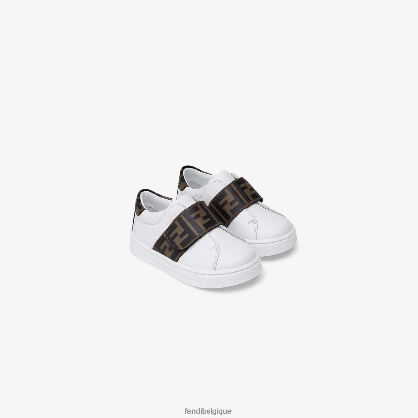 chaussures Fendi baskets junior unisexes en cuir nappa blanc enfants 8X8J2J2952 Fendi Lunette De Soleil