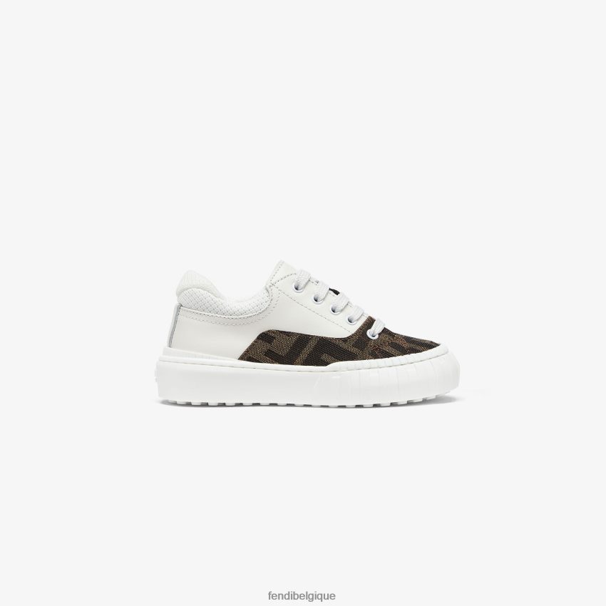 chaussures Fendi baskets premiers pas en cuir et tissu avec logo multicolore enfants 8X8J2J2940 Fendi Lunette De Soleil