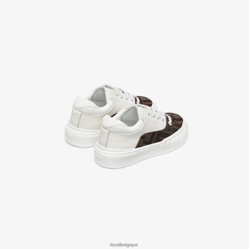 chaussures Fendi baskets premiers pas en cuir et tissu avec logo multicolore enfants 8X8J2J2940 Fendi Lunette De Soleil
