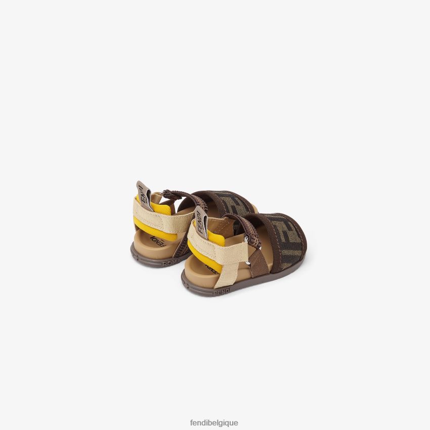 chaussures Fendi sandales premiers pas en tissu tabac-ff multicolore enfants 8X8J2J2931 Fendi Lunette De Soleil