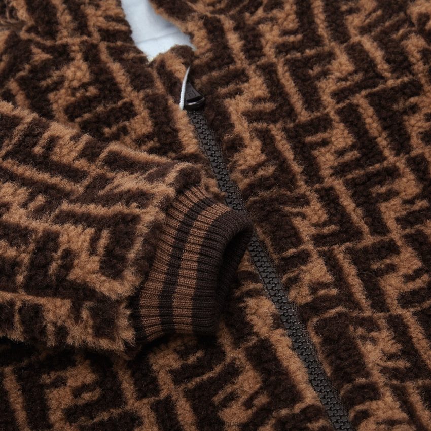 vêtements Fendi Combishort bébé ours en laine mélangée maxi avec logo ff all-over mode enfants 8X8J2J2785 Fendi Sac