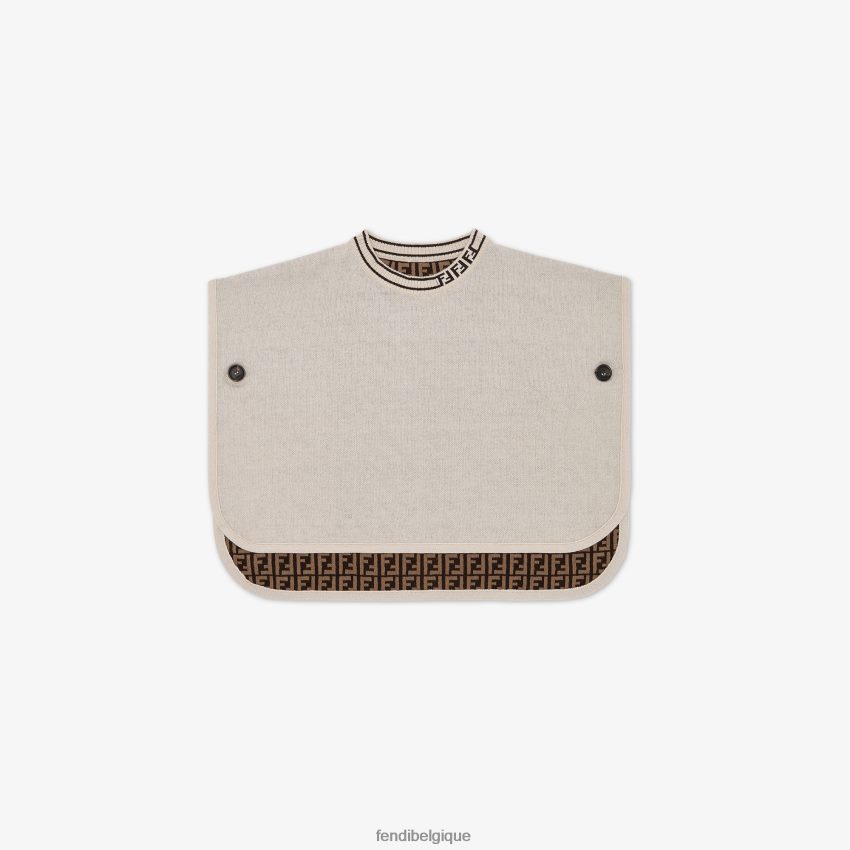 vêtements Fendi cape bébé réversible en coton et cachemire et logo ff mode enfants 8X8J2J2831 Fendi Belgique