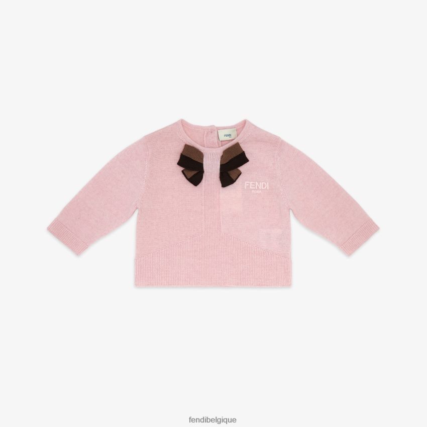 vêtements Fendi cardigan bébé en tricot rose enfants 8X8J2J2749 Fendi Sac