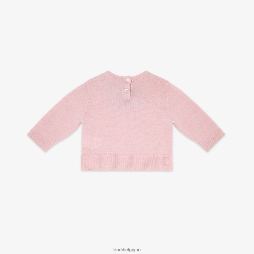 vêtements Fendi cardigan bébé en tricot rose enfants 8X8J2J2749 Fendi Sac