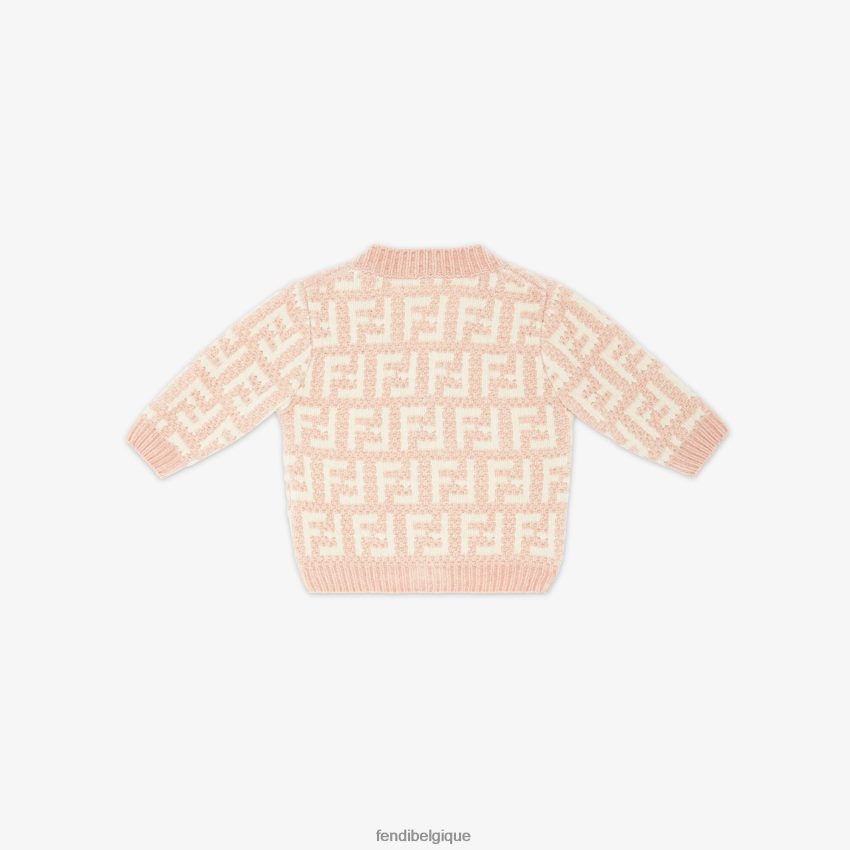 vêtements Fendi cardigan en chenille crème rose enfants 8X8J2J2815 Fendi Sac