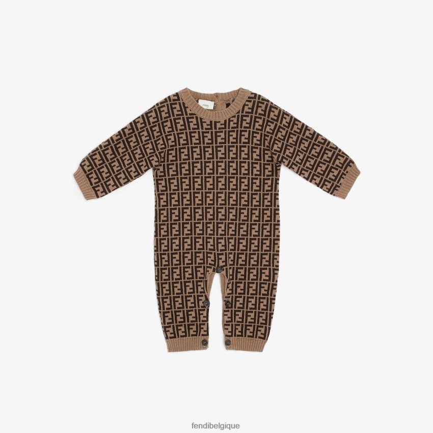 vêtements Fendi combinaison tabac en coton et cachemire mode enfants 8X8J2J2781 Fendi Lunette De Soleil