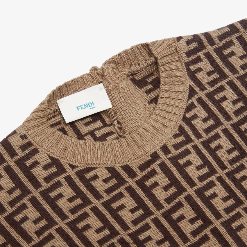 vêtements Fendi combinaison tabac en coton et cachemire mode enfants 8X8J2J2781 Fendi Lunette De Soleil