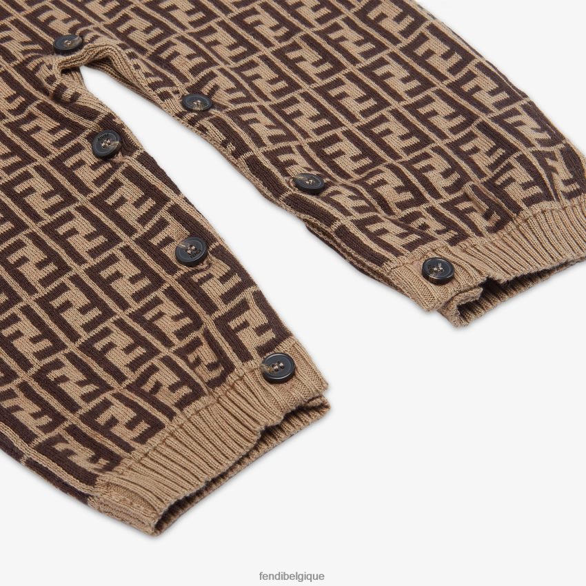 vêtements Fendi combinaison tabac en coton et cachemire mode enfants 8X8J2J2781 Fendi Lunette De Soleil