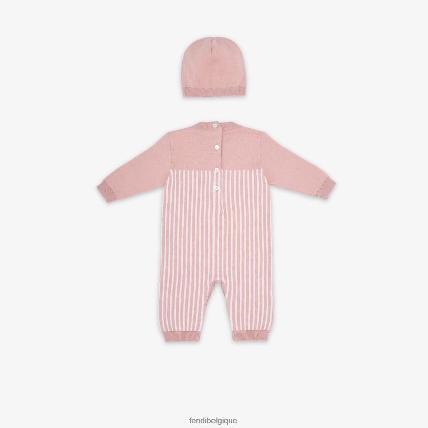 vêtements Fendi ensemble bébé tricoté rose enfants 8X8J2J2754 Fendi Lunette De Soleil