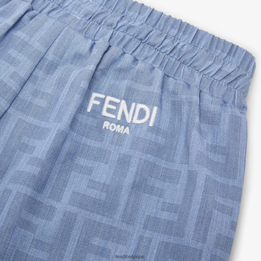 vêtements Fendi pantalon bébé en chambray bleu clair enfants 8X8J2J2768 Fendi Belgique