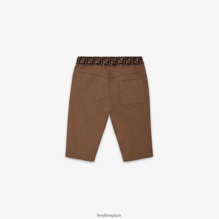 vêtements Fendi pantalon bébé en gabardine brun enfants 8X8J2J2755 Fendi Sac