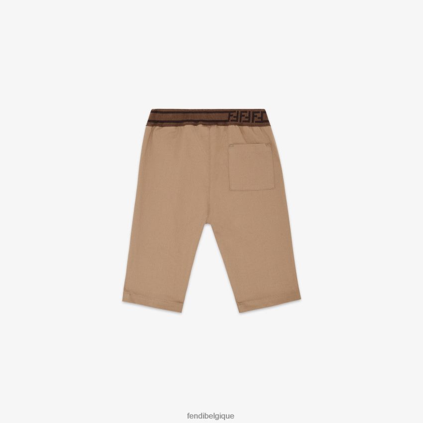 vêtements Fendi pantalon en coton avec logo beige enfants 8X8J2J2820 Fendi Lunette De Soleil