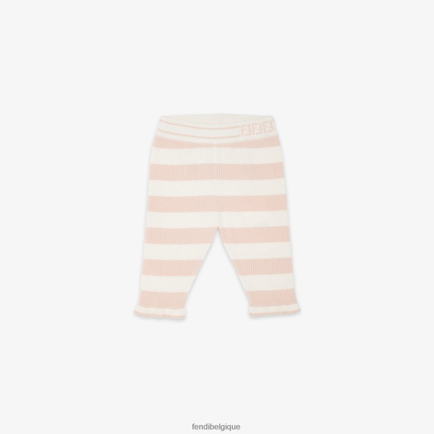 vêtements Fendi pantalon en tricot crème rose enfants 8X8J2J2822 Fendi Belgique