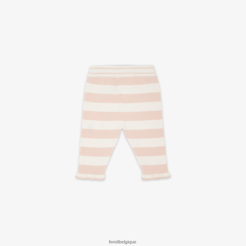 vêtements Fendi pantalon en tricot crème rose enfants 8X8J2J2822 Fendi Belgique