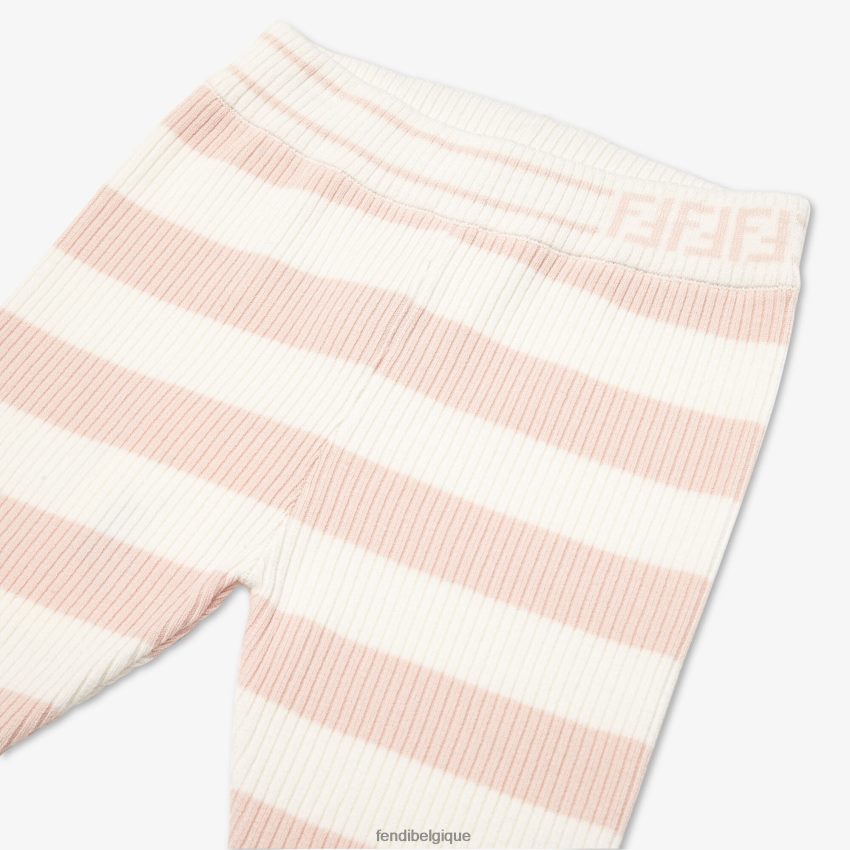 vêtements Fendi pantalon en tricot crème rose enfants 8X8J2J2822 Fendi Belgique