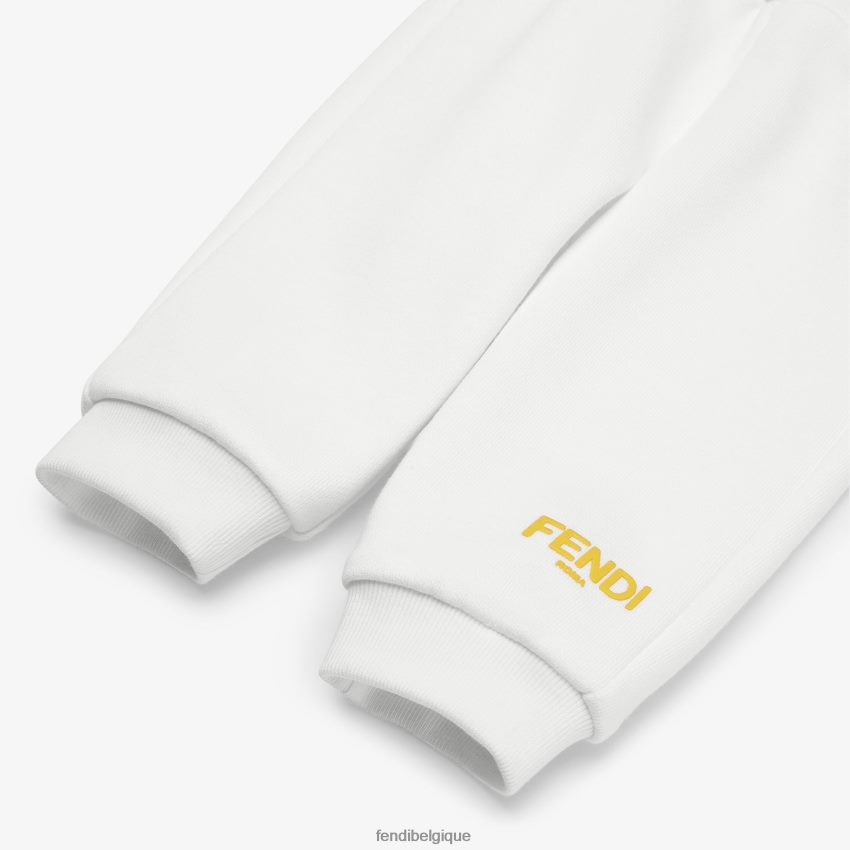 vêtements Fendi pantalon rom en jersey blanc enfants 8X8J2J2819 Fendi Belgique