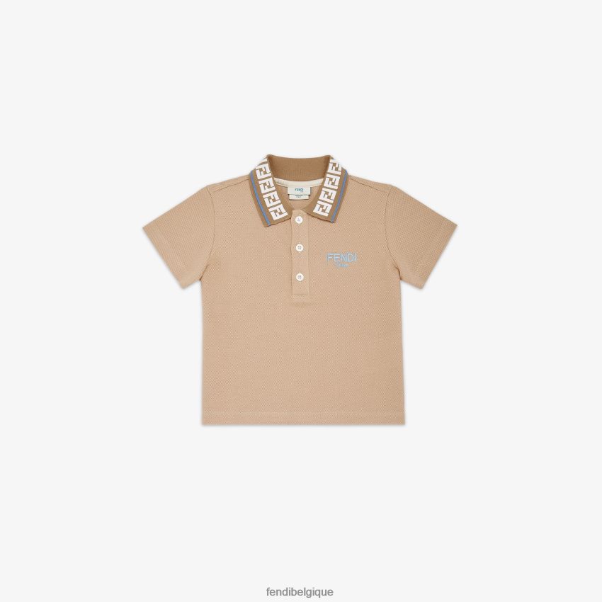 vêtements Fendi polo bébé en piqué beige enfants 8X8J2J2761 Fendi Sac