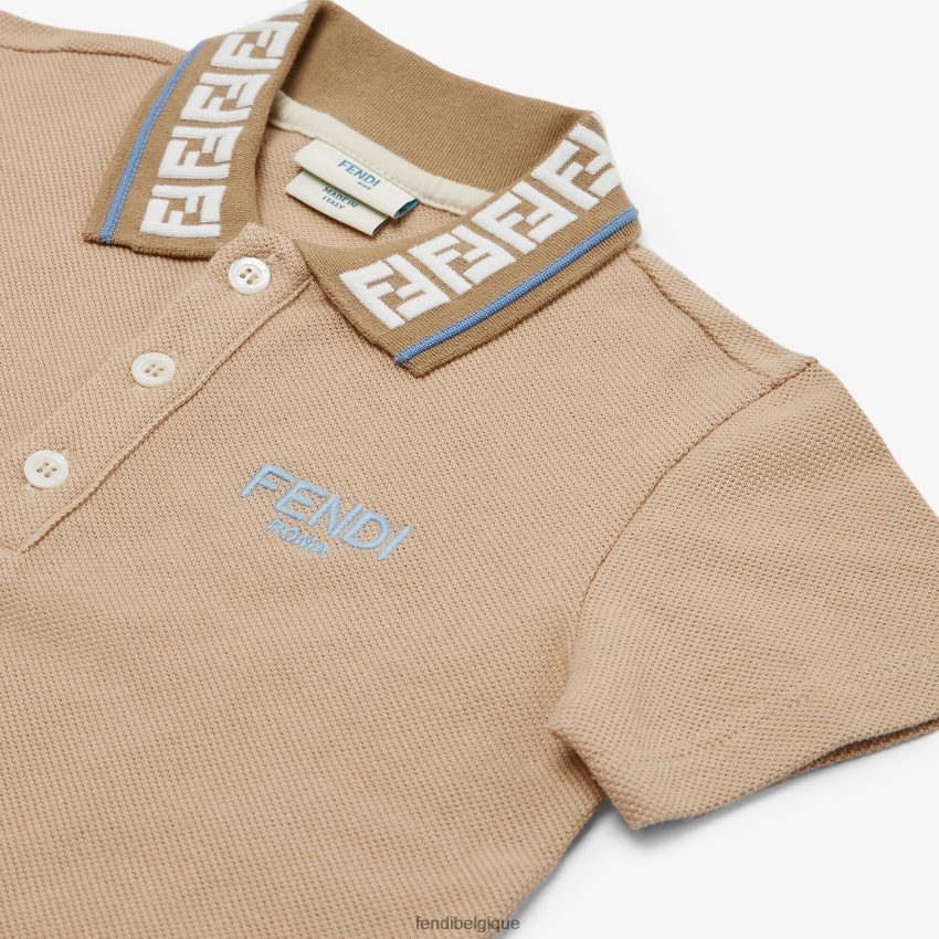 vêtements Fendi polo bébé en piqué beige enfants 8X8J2J2761 Fendi Sac