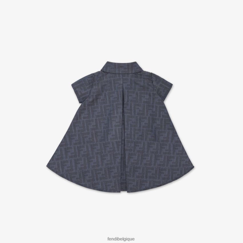 vêtements Fendi robe bébé en chambray bleu enfants 8X8J2J2766 Fendi Lunette De Soleil