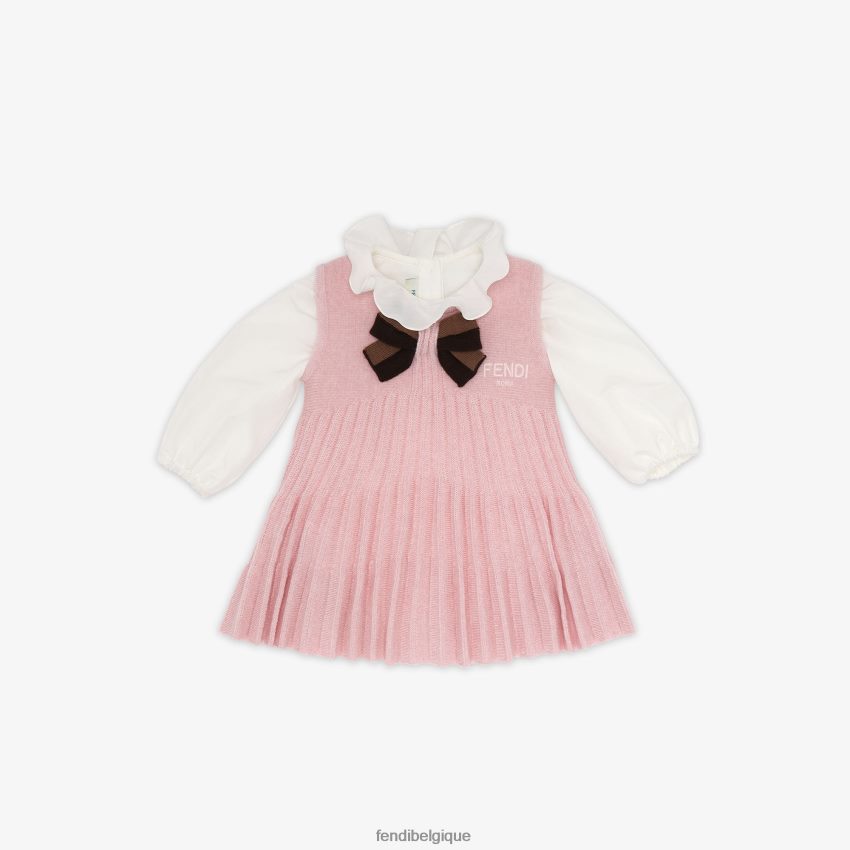 vêtements Fendi robe bébé en tricot rose enfants 8X8J2J2756 Fendi Belgique