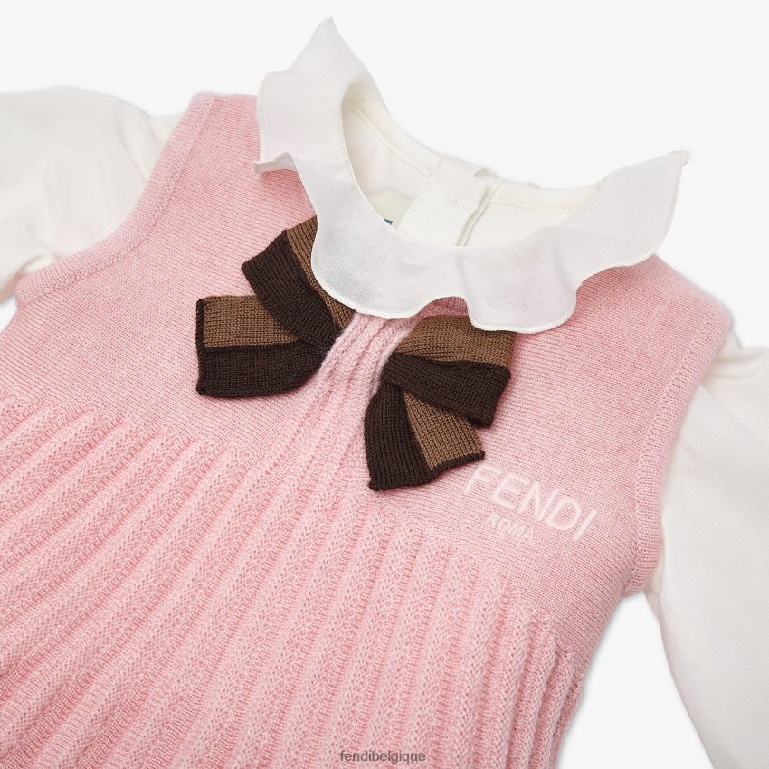 vêtements Fendi robe bébé en tricot rose enfants 8X8J2J2756 Fendi Belgique