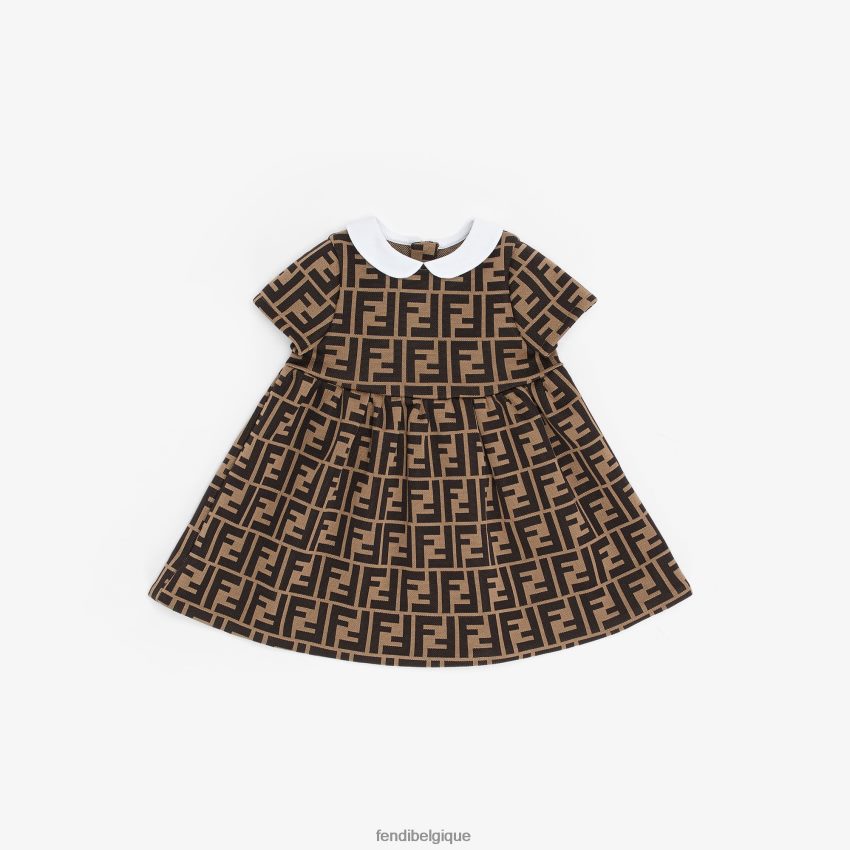 vêtements Fendi robe bébé fille en tissu brun enfants 8X8J2J2843 Fendi Belgique
