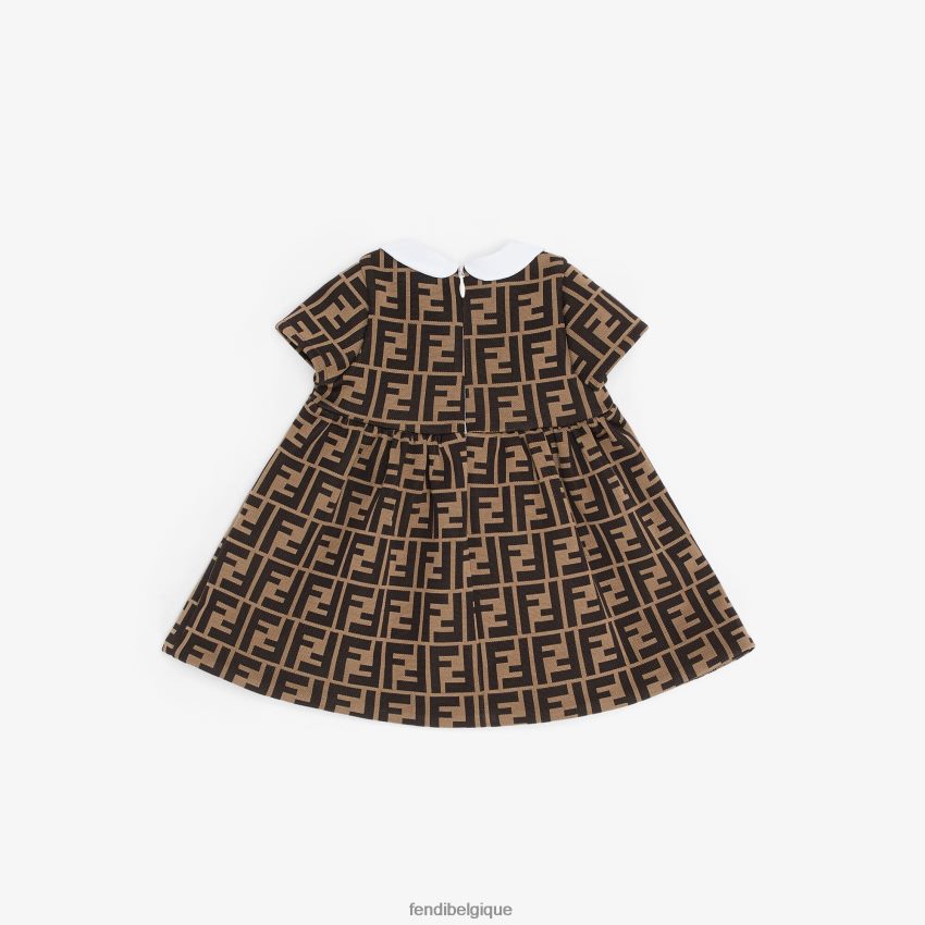 vêtements Fendi robe bébé fille en tissu brun enfants 8X8J2J2843 Fendi Belgique