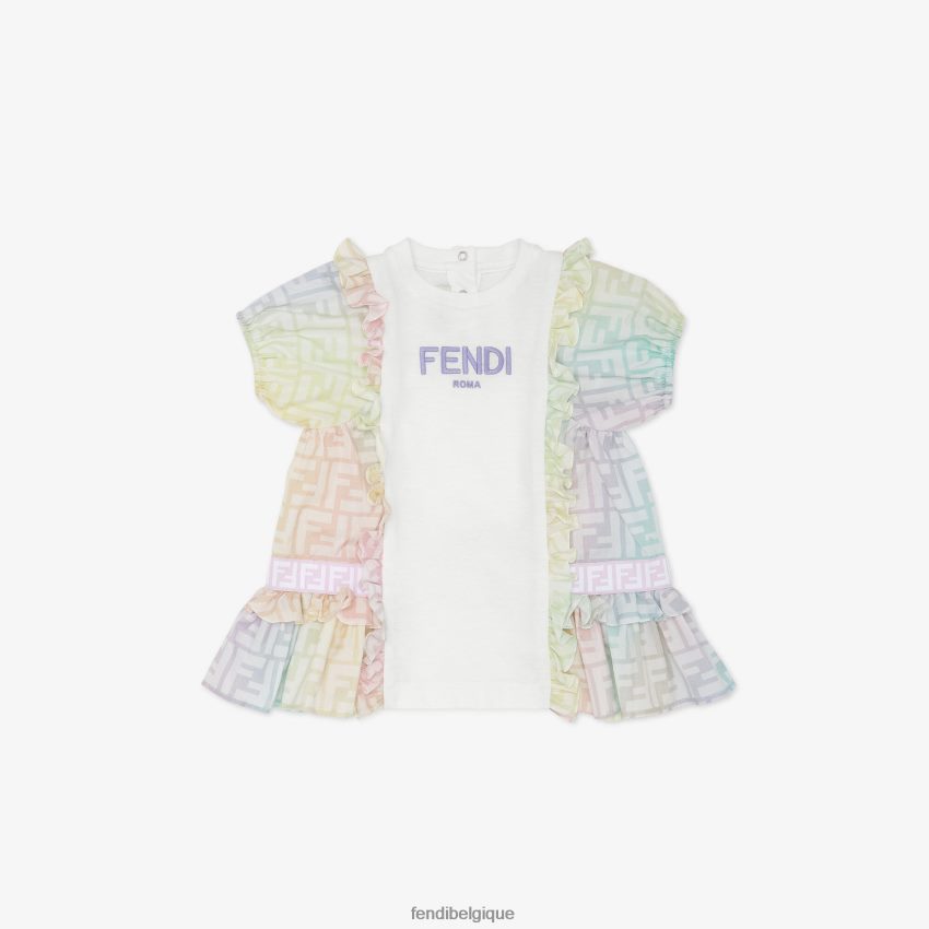 vêtements Fendi robe en popeline molletonnée et multicolore multicolore enfants 8X8J2J2802 Fendi Lunette De Soleil