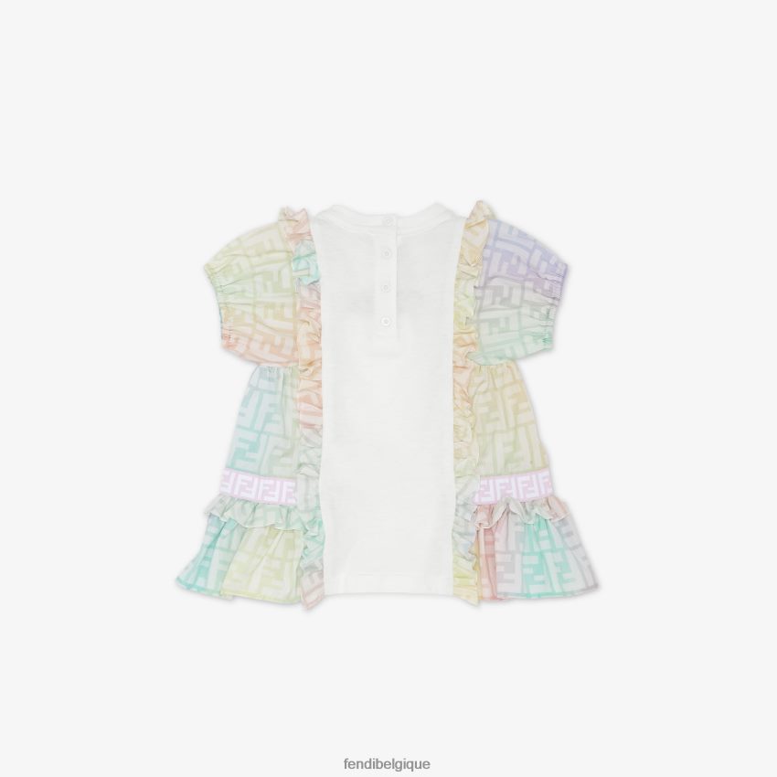 vêtements Fendi robe en popeline molletonnée et multicolore multicolore enfants 8X8J2J2802 Fendi Lunette De Soleil