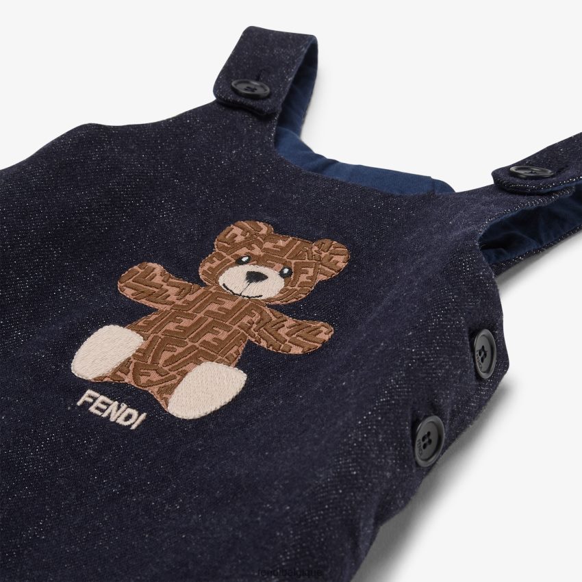 vêtements Fendi salopette en jean avec broderie bleu enfants 8X8J2J2775 Fendi Lunette De Soleil