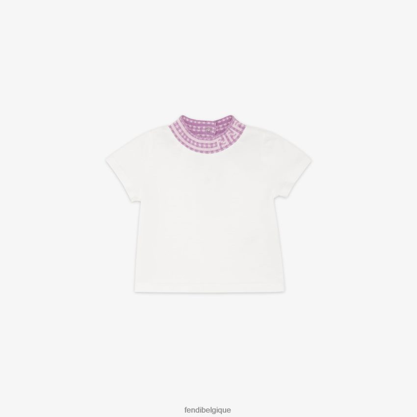 vêtements Fendi t-shirt en jersey avec logo lilas blanc enfants 8X8J2J2777 Fendi Belgique