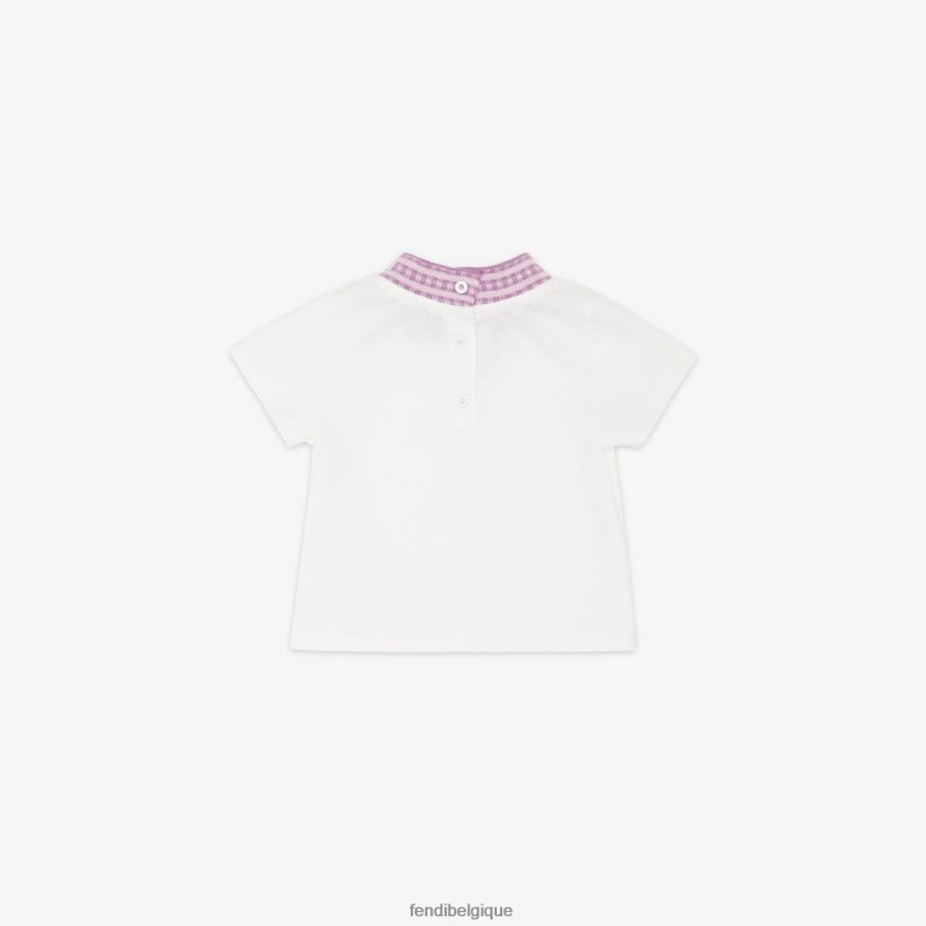 vêtements Fendi t-shirt en jersey avec logo lilas blanc enfants 8X8J2J2777 Fendi Belgique