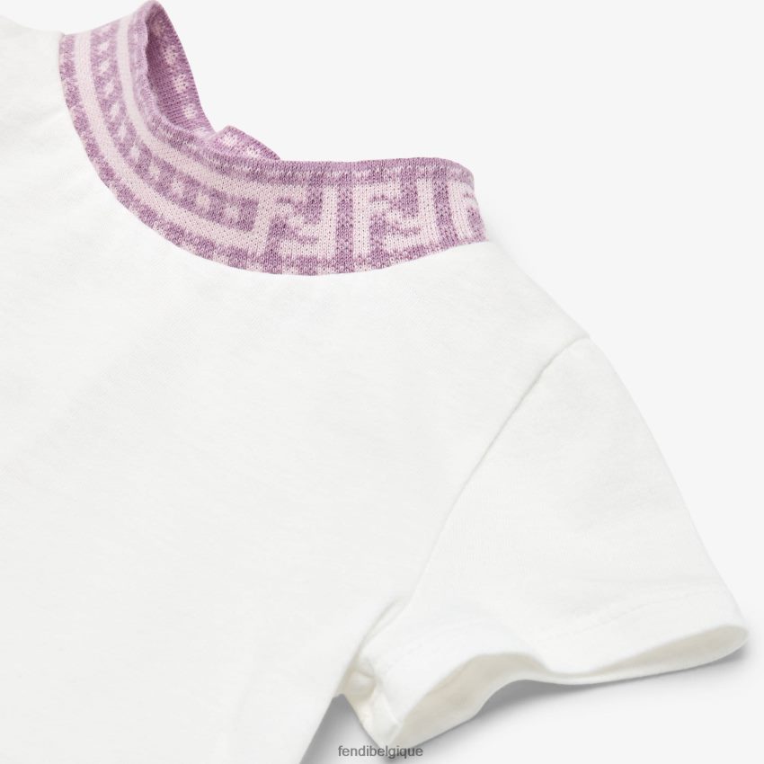 vêtements Fendi t-shirt en jersey avec logo lilas blanc enfants 8X8J2J2777 Fendi Belgique