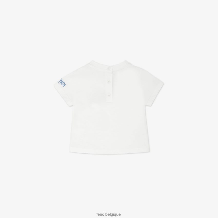 vêtements Fendi t-shirt ourson en jersey blanc enfants 8X8J2J2796 Fendi Lunette De Soleil