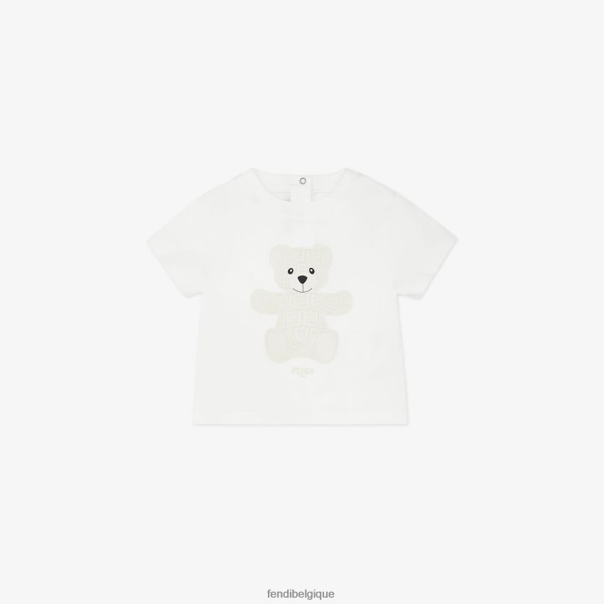 vêtements Fendi t-shirt ourson en jersey blanc enfants 8X8J2J2797 Fendi Sac