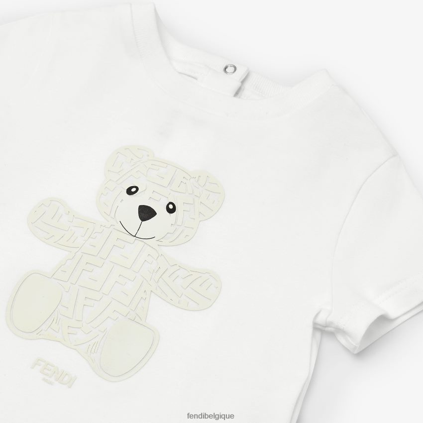 vêtements Fendi t-shirt ourson en jersey blanc enfants 8X8J2J2797 Fendi Sac