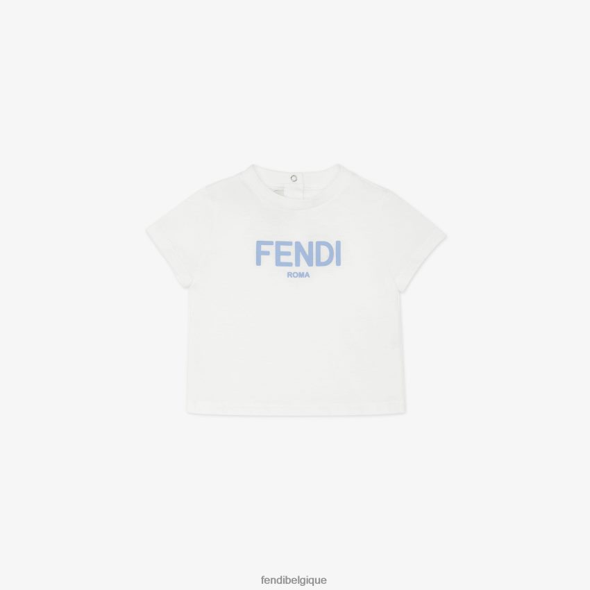 vêtements Fendi t-shirt rome en jersey blanc enfants 8X8J2J2798 Fendi Belgique